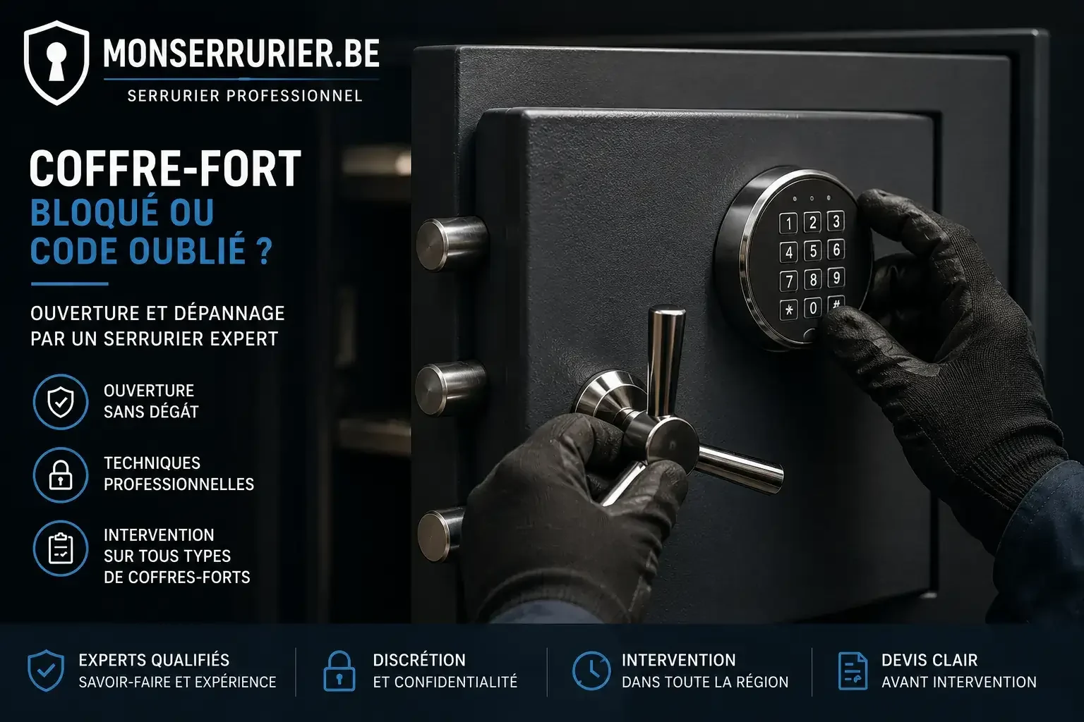 coffre fort bloqué Ganshoren ouverture serrurier