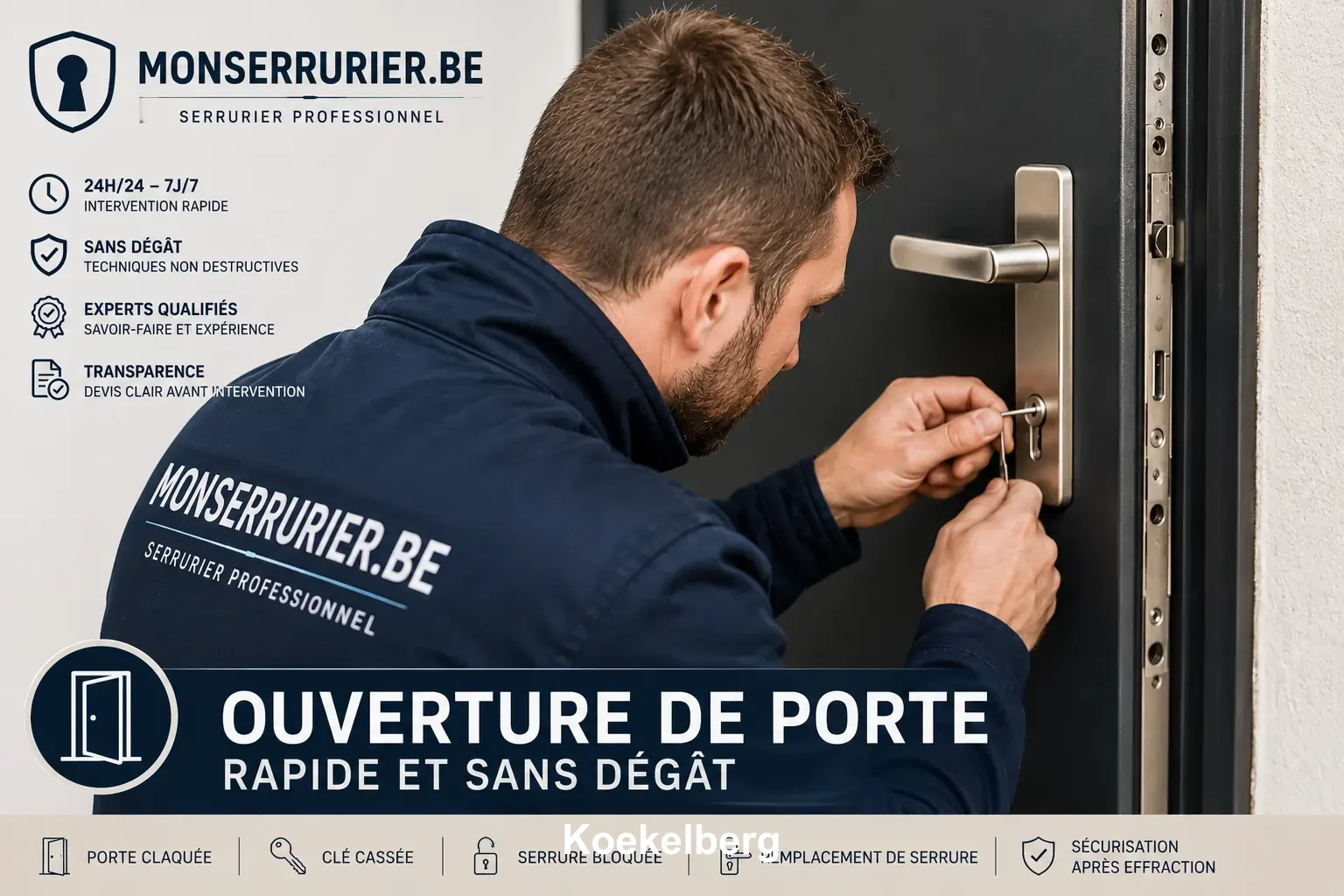 ouverture de porte Koekelberg serrurier dépannage